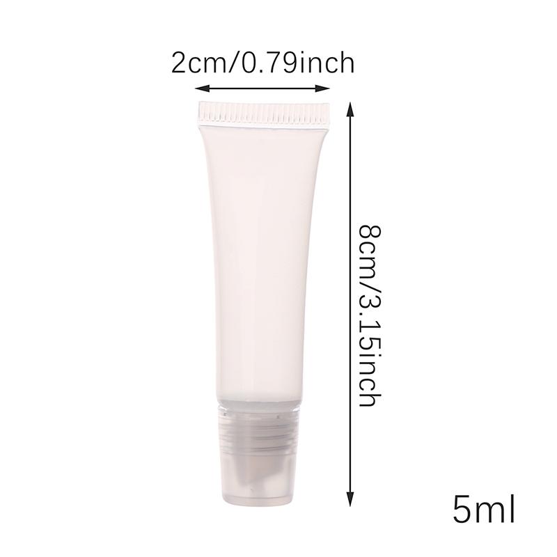 10Pcs 5ml Empty Lip Gloss Tubes Lipstick Tube Lip Balm Soft Tube Makeup Squeeze Clear Lip Gloss Container Bottle