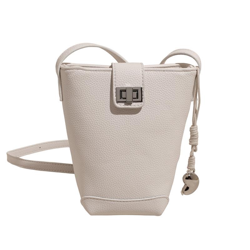 New Product Wholesale Advanced Sense Simple Solid Color Commuter Bucket Bag Women's Niche Casual Versatile Foreign Style Messenger Mobile Phone Bag