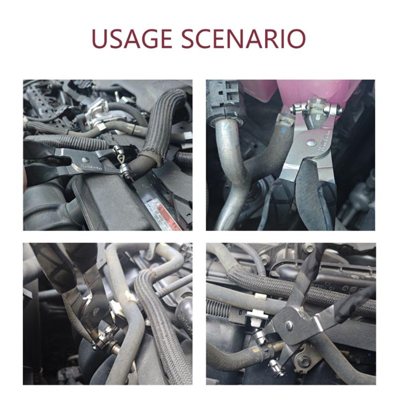 Professional Hose Clamp Pliers For Auto Repair Heavy Duty Steel Tool With Swivels Mouths And Locking Mechanism