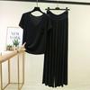 Women's Casual Summer Solid Color Base Layer Set - Round Neck, Short Sleeve, Long Pants