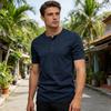 Men Button Crewneck T-Shirt Solid Color Short Sleeve Summer Shirt Casual Tee Shirt for Gym Workout Street Beach Wear