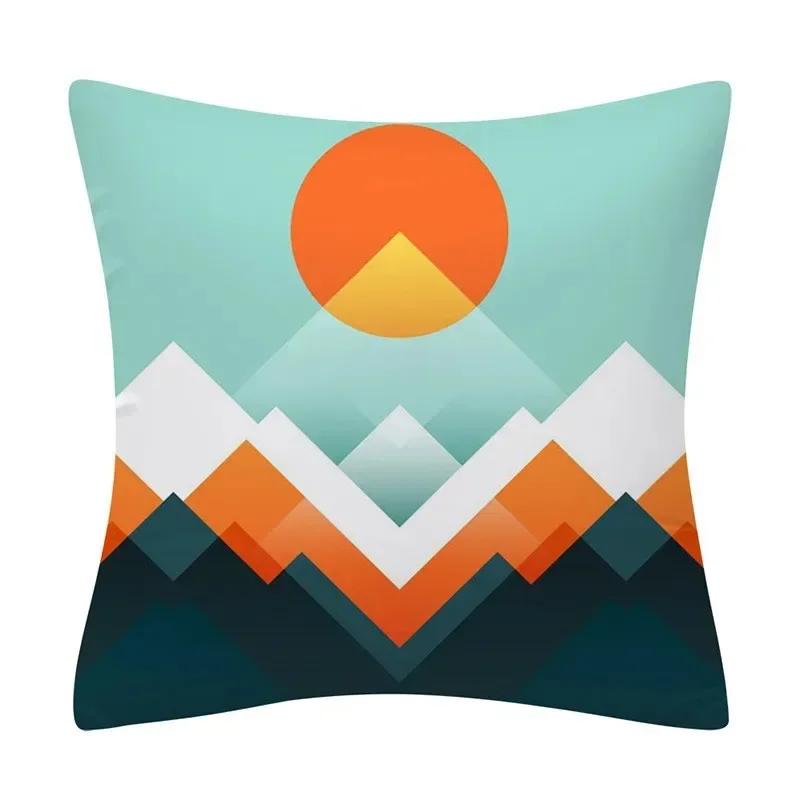 Color Geometric Crayon Painting Series Pattern Cushion Cover Decoration Chair Sofa Pillow Cover Home Decoration Pillow Cover