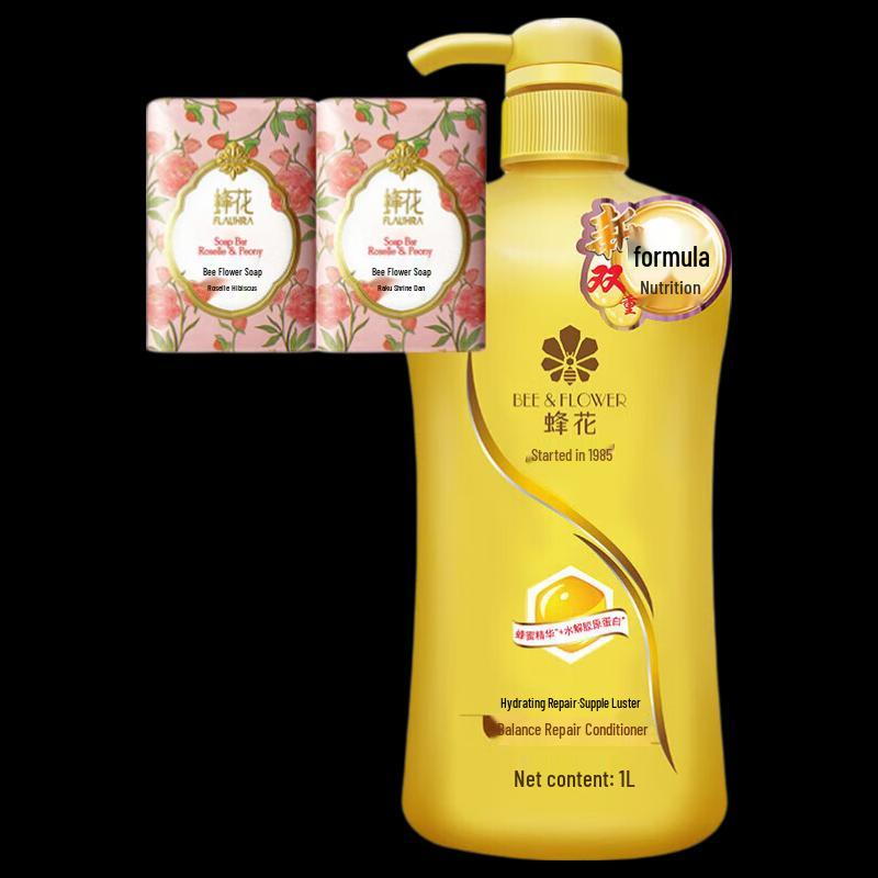 Bee & Flower Balancing Repair Conditioner & Roselle Peony Soap Set