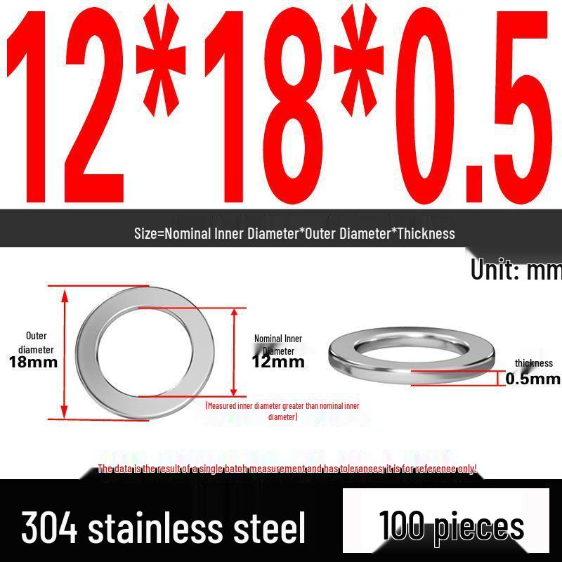 Thickened 304 Stainless Steel Flat Washer Spacer (M2-M36)