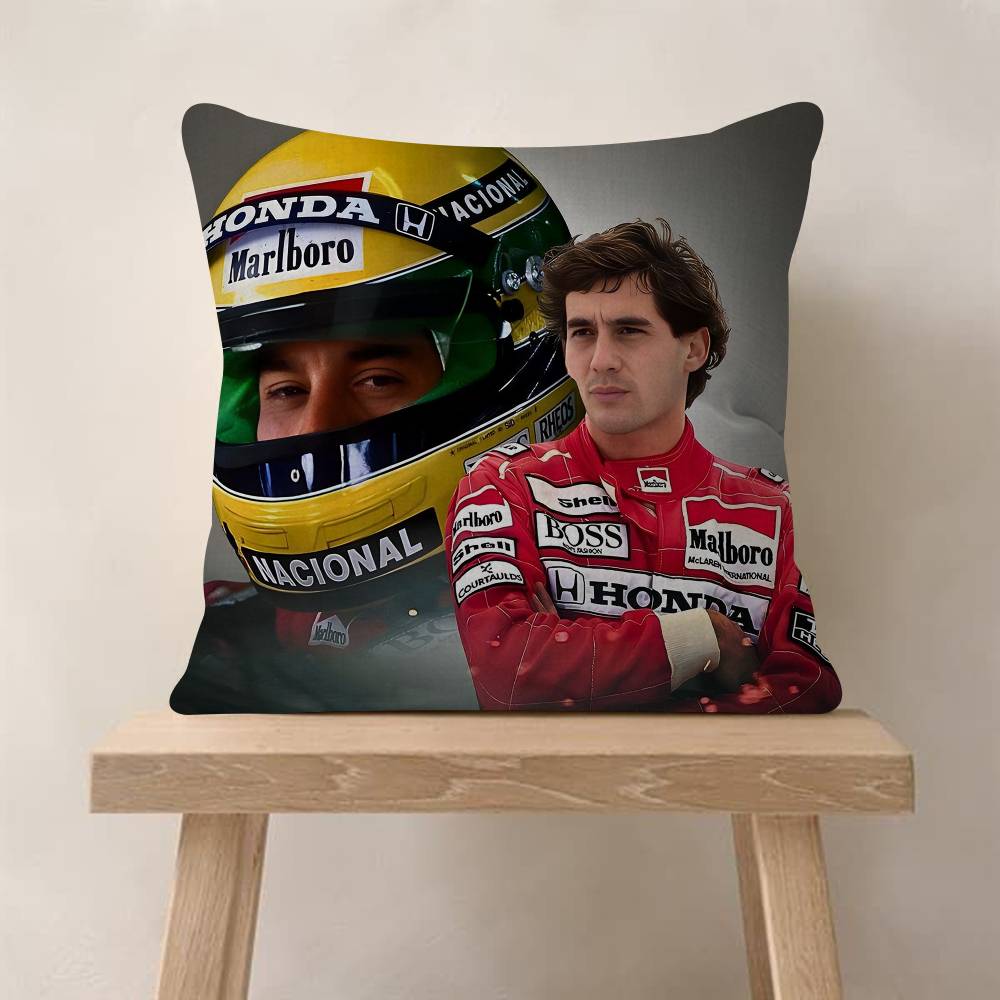 1Pc Ayrton Tacing Driver Senna Cushion Cover Inches Farmhouse Decor Home Throw Pillow Covers For Couch Decorations