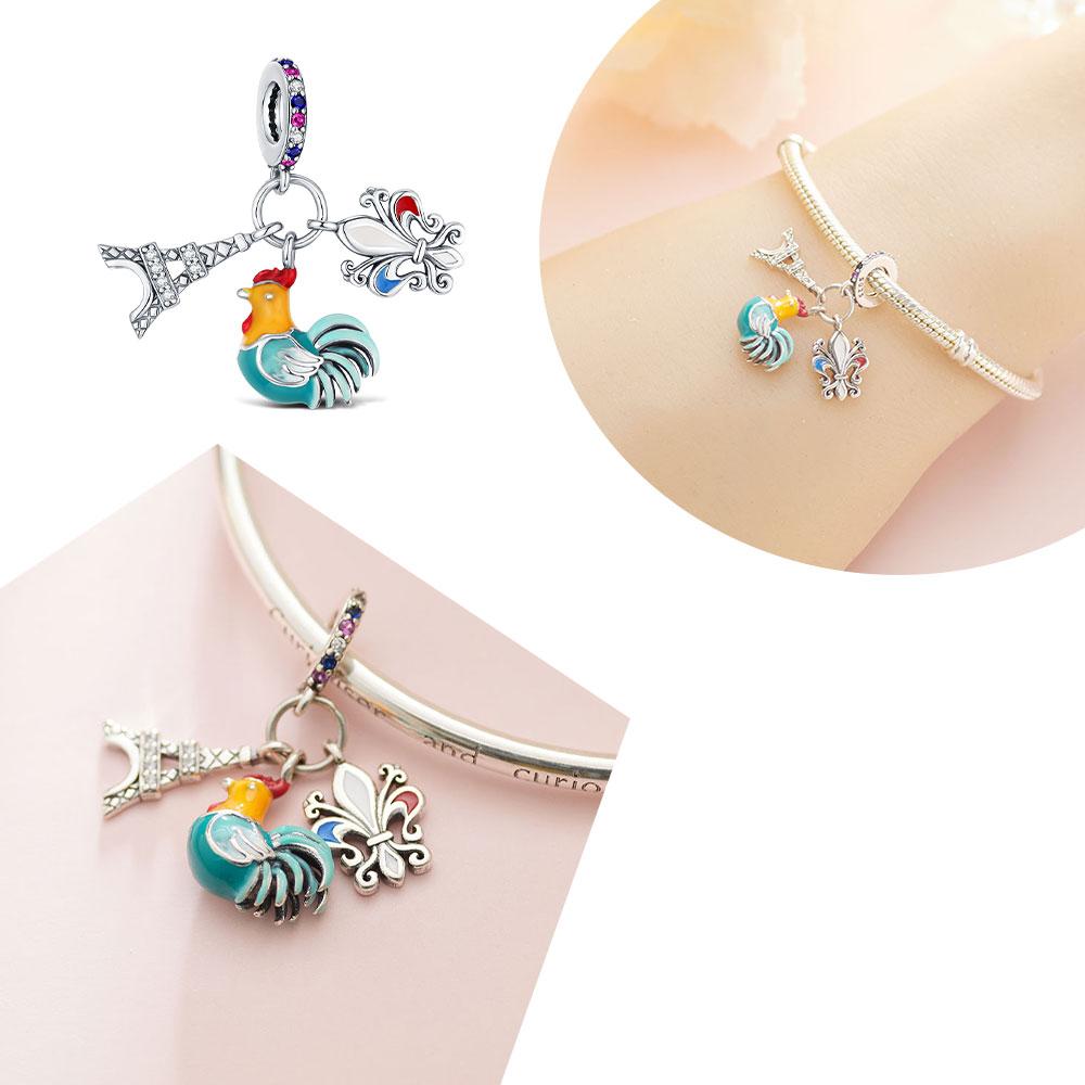 925 Silver Animal Charm Cartoon Cute gecko octopus Bead Fit Bracelet Diy For Women Original Dangle Pendant Mother's Day Gift