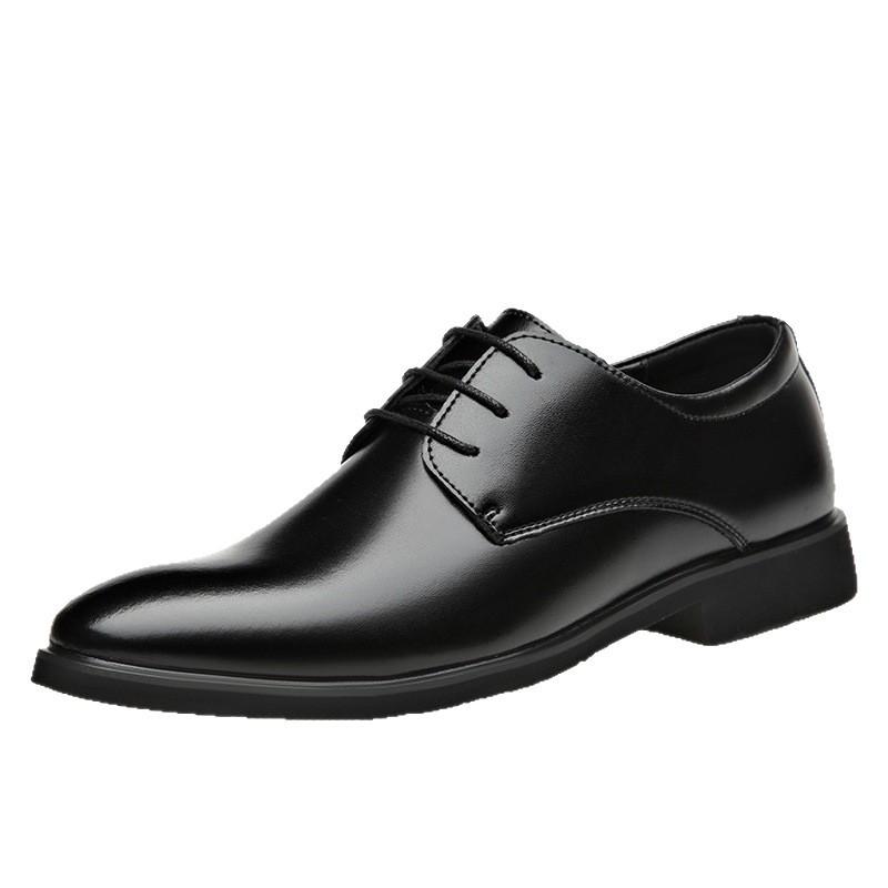 Spring and Autumn Large Size Leather Shoes Men's Youth Dress Business Casual Shoes Inner Height Groom Shoes