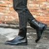 Botas occidentales para hombre Punta puntiaguda Puntas de ala Negro Marrón Amarillo Vestido retro informal Cremallera Cuero Botas de entretiempo para hombre a media pantorrilla para hombre Tallas grandes