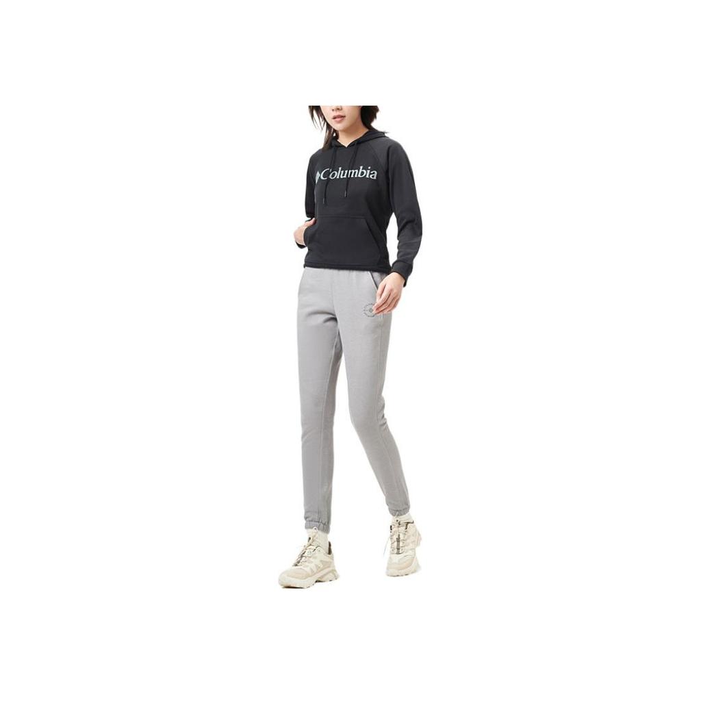 Columbia Solid Pattern Logo Elastic Drawstring Cuffed Casual Pants Women bottoms Gray AR4395-060