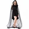 Halloween Cosplay Ghost Role Hooded Cape, Grim Reaper Witch Mesh Long Cape, Party Costume, Cool Unisex Cape