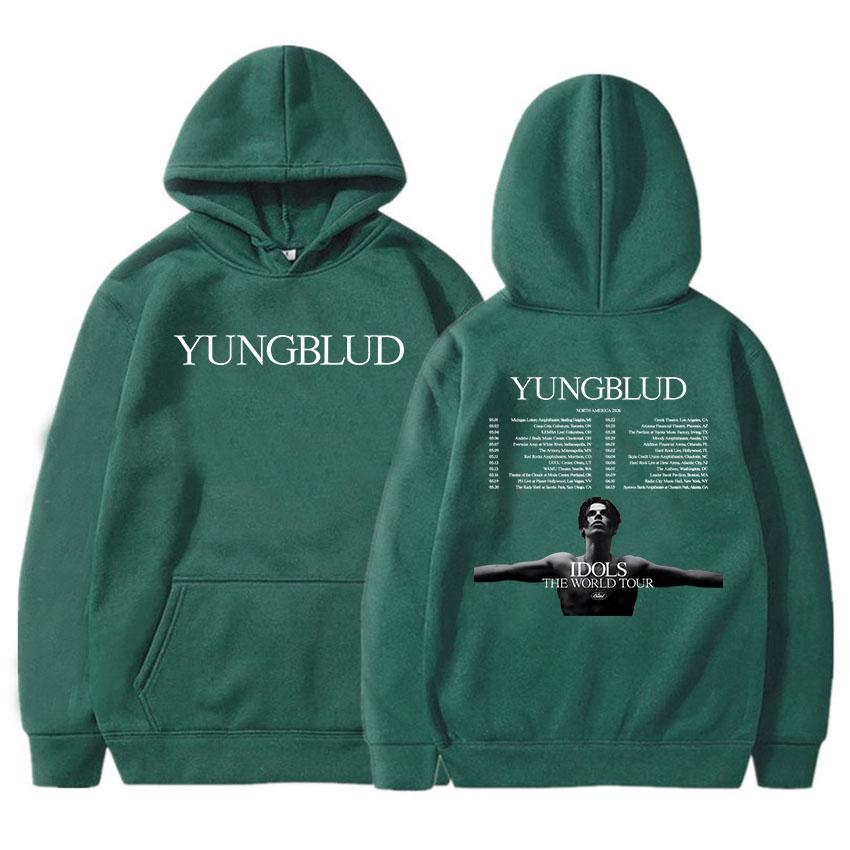 Yungblud 2026 North American Hoodies Idols The World Tour Graphic Print Sweatshirts Long Sleeve Winter Hooded Pullovers Tops