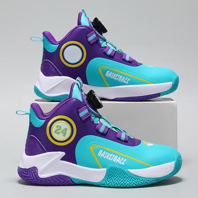 Autumn/Winter Children's Leather Rotating Buckle Basketball Shoes for Youth and Children's Sports Professional Basketball Shoes