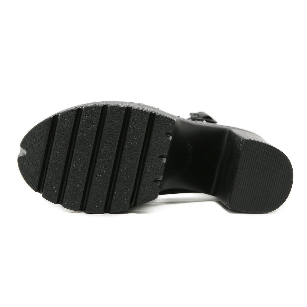Gdgydh Black Platform Mary Jane for Women with Buckle High Heel Shoes Comfort Nightclub Shoes Block Heels Ankle Strap