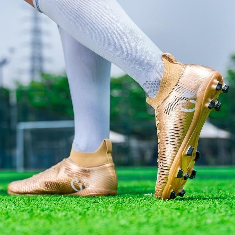 Unisex Football Boots Student Large Size Football Boots Plastic Long Nail AG Artificial Lawn Training Football Shoes