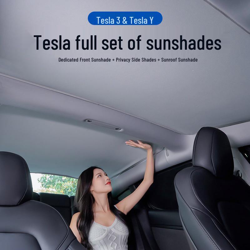 Tesla Model 3 & Model Y Facelift Panoramic Sunroof Sunshade Visor Top Film.