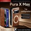 Funda Plegable para Teléfono Huawei Pura X Max de Cuero Genuino con Soporte Giratorio, Protección Magnética a Prueba de Caídas de Cobertura Total