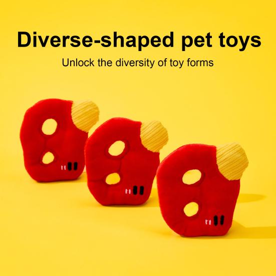 Squeaky Stuffed Dog Toy Soft Plush Pet Chew Toy Interactive Crinkle Puppy Teething Toy for Small Medium Dogs Cats