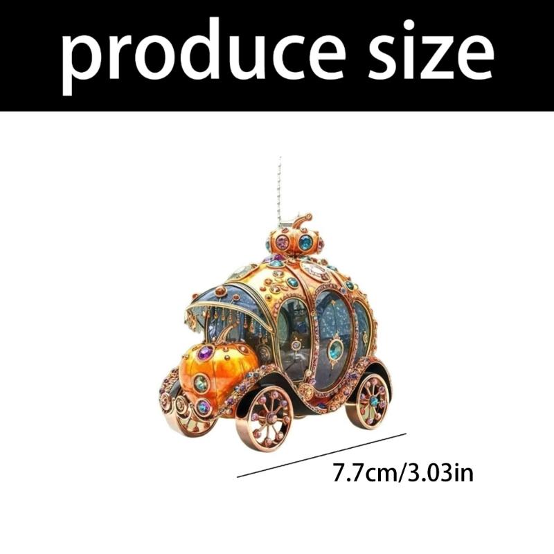 Enchanting Cinderellas Pumpkin Carriages Auto Interior Hanging Ornament Crafted from Acrylic for Gift Giving on Various Holidays