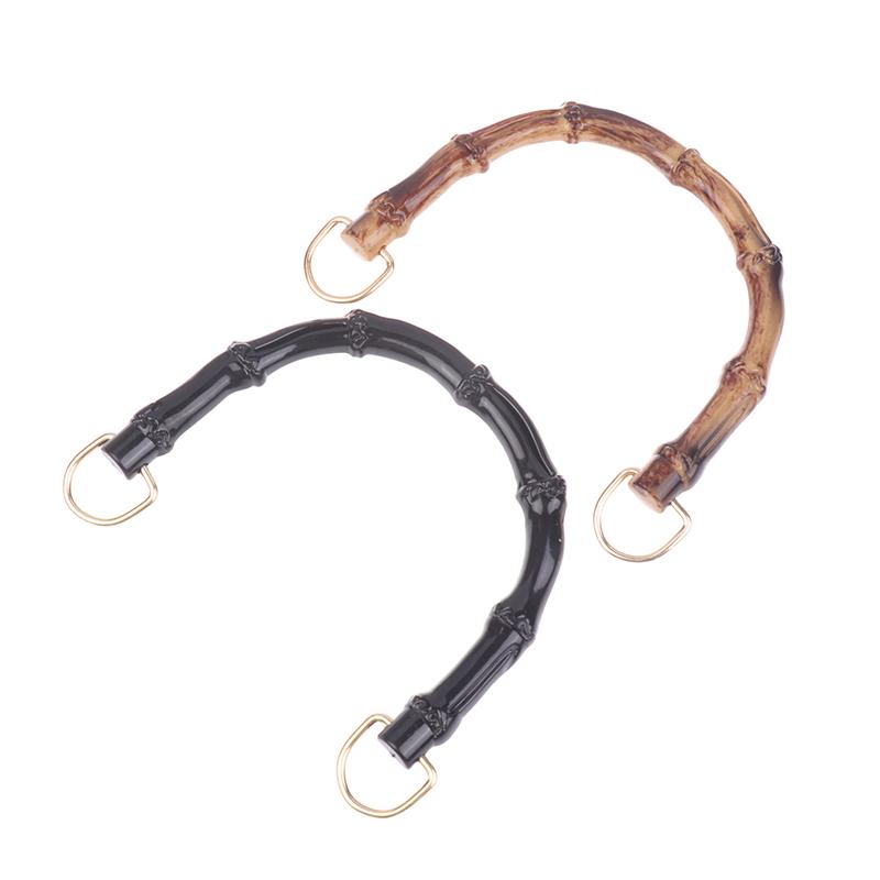 2Pcs 10.5/12Cm Plastic Bag Handle Handbags Replace Faux Bamboo Handles Woven-Bag Purse Frame Kiss Clasp Diy Bags Accessories