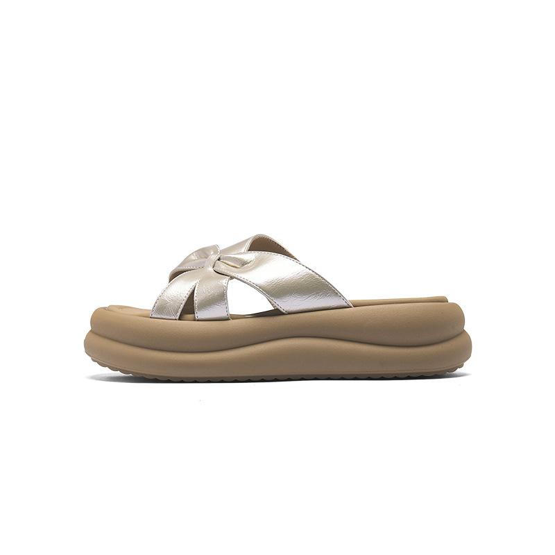 Augustine Slippers Women's Outer Wear Summer 2025 New Thick-soled Huge Good-looking, Not Tired, Sandals Are Beautiful with Skirts
