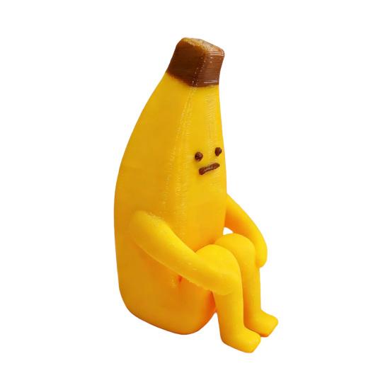Small Duck Figurine 3D Printed Cute Turtle/Panda/Dog/Banana Duck Statue for Home Office Desk Shelf Decor