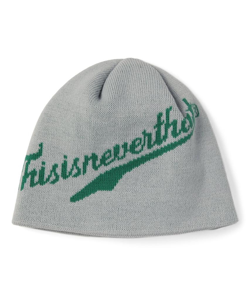 THISISNEVERTHAT Script-Logo No Cuff Beanie Gray