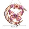 Butterfly Ornaments 2D Stained Decorative Home Decor Moon Light Catcher Window Hanger For Backyard Patio Balcony Tree Window