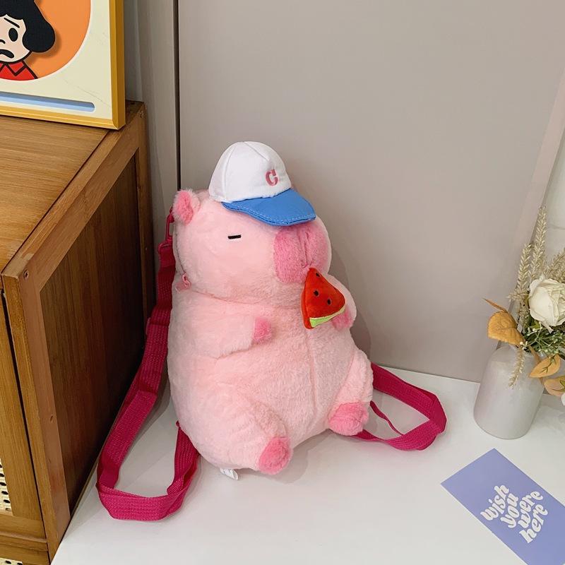 Capybara Plush Cartoon Double Shoulder Backpack - Cute Children's Bag