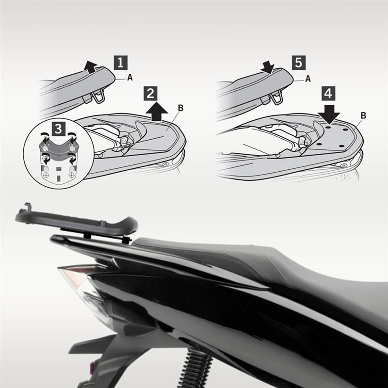 Ac29-Motorcycle Tail Bracket Rear Storage Box Shelf Seat Mount Luggage Rack For Honda PCX125 PCX150 2014–