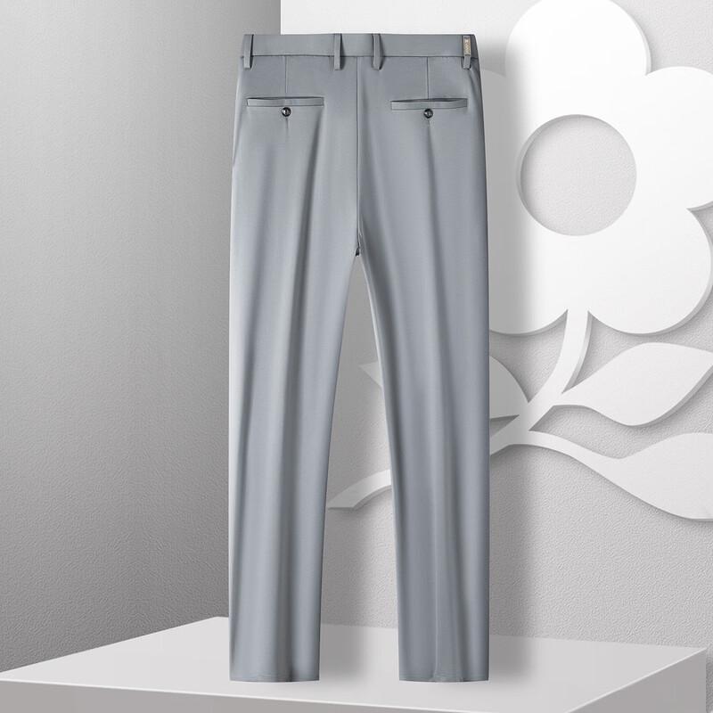 MONTAGUT Men's Silk Blend Easy Care Casual Trousers