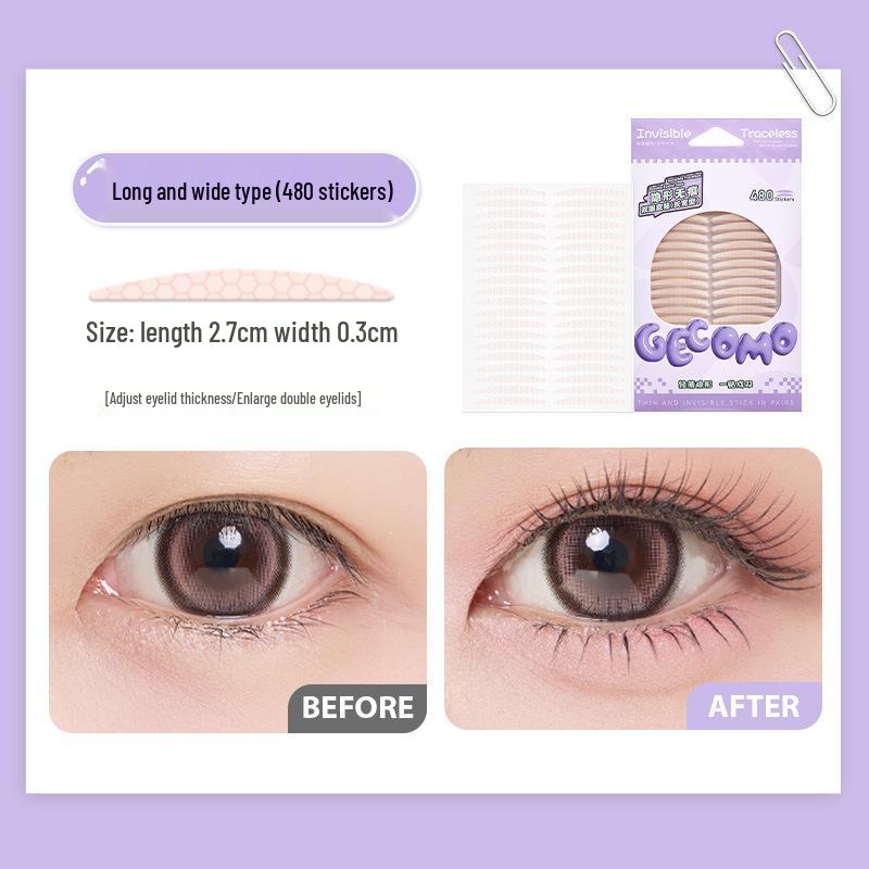 GECOMO Invisible Seamless Eyelid Tape - Natural Thin Big Eye Beauty Makeup Tool for Double and Swollen Eyelids.