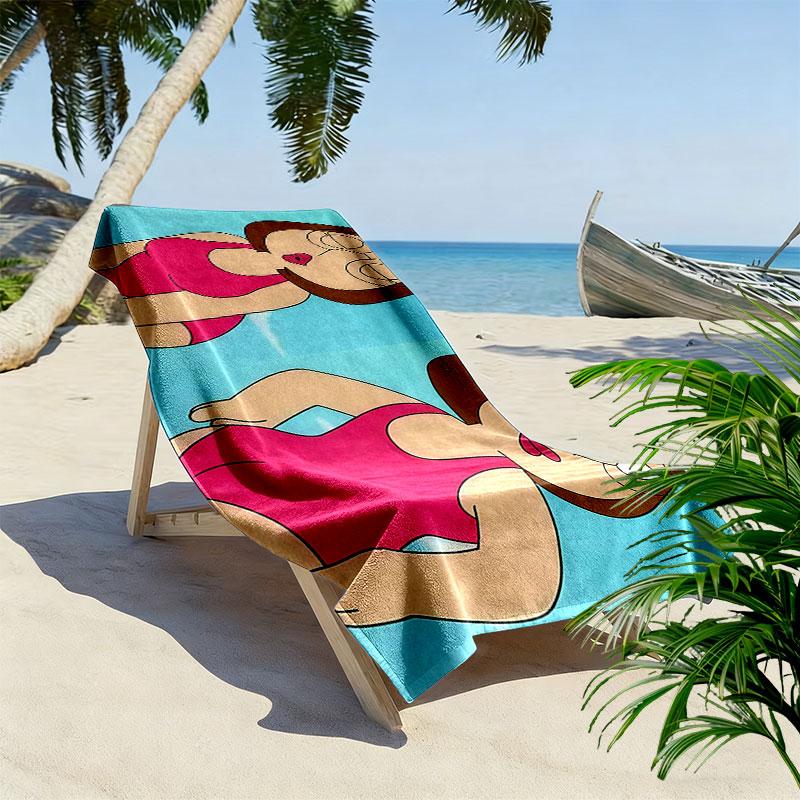 Meg Griffin Print Beach Towel, Large Soft Quick Dry Towel for Beach Camping Swimming