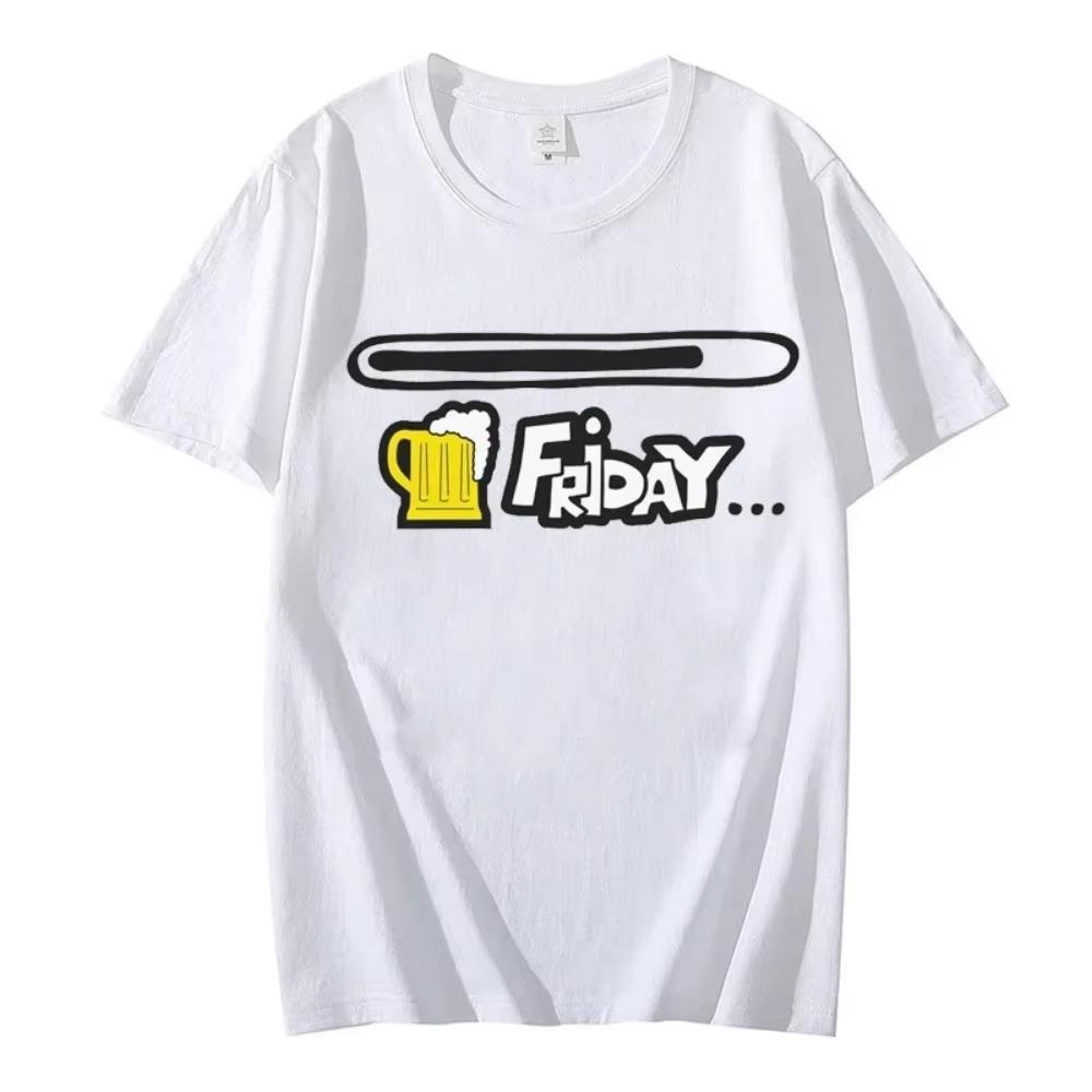 Mens Clothes Beer Friday Classic T-shirts Male Tee Short Sleeve Tshirt Hip Hop Tops Funny Graphic Y2k Oversized Men Streetwear