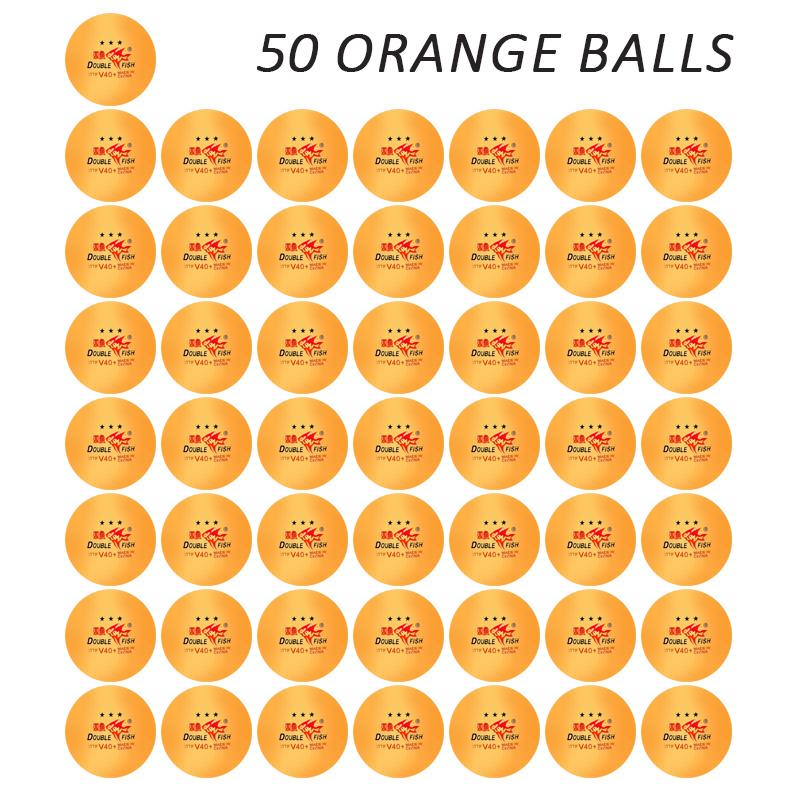 DOUBLE FISH Table Tennis Balls 3 Star V40+ Ping Pong Balls ABS Plastic Wholesale 50 Pack