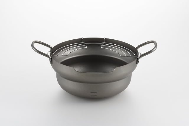 Maruyama Giken SOUEN 26cm Tiered Iron Tempura Pan Compatible with IH and Gas Perfect for Deep and Bulk Cooking Made In (SE-58) - Stoves, Frying,