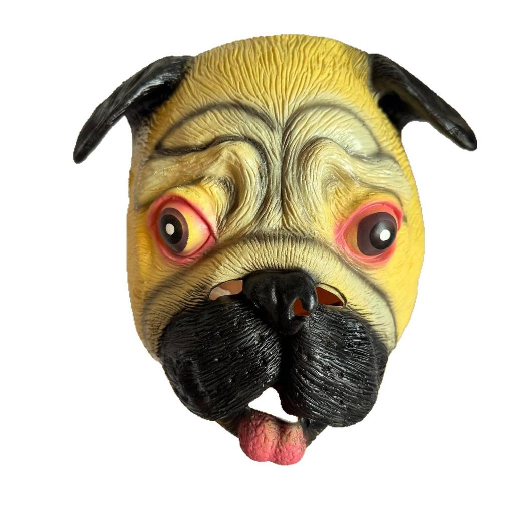 Shar Pei dog latex head cover, cute dog party mask