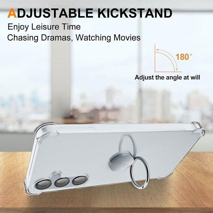 Coque pour Xiaomi Redmi 14C, Silicone Transparent avec Support Rotatif - EFConnection
