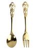1 Pair Vintage Spoons Fork Mini Royal Style Stainless Steel Coffee Snacks Fruit Prikers Dessert Fork Kitchen Tool Teaspoon
