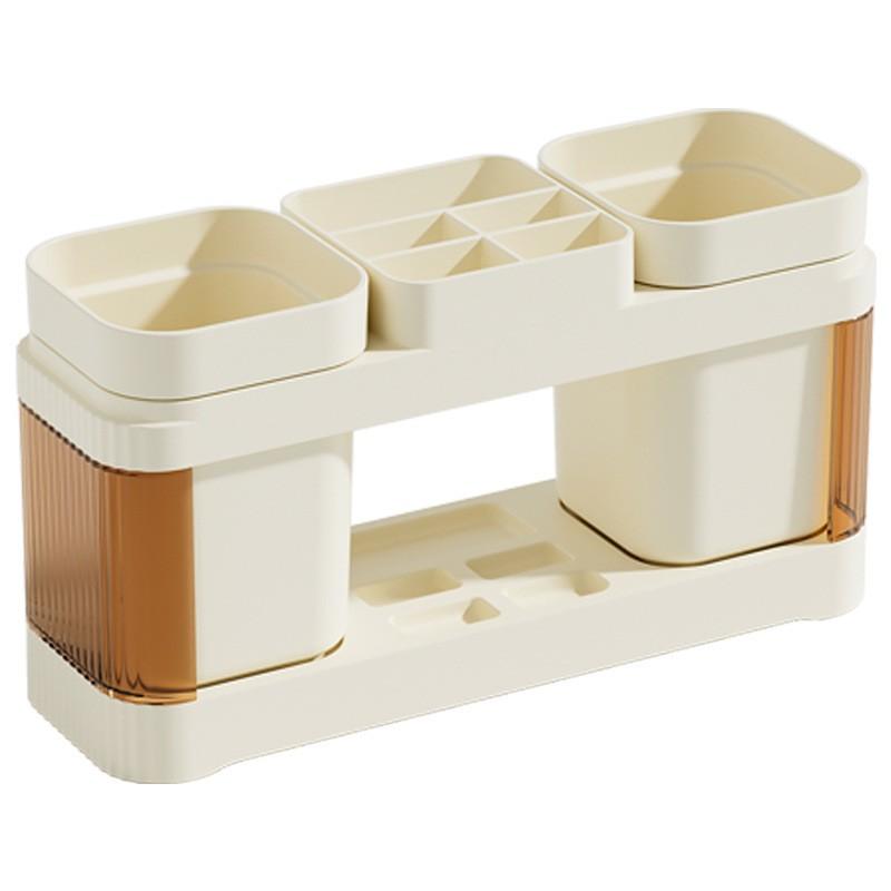 Bathroom Toothbrush Toothpaste Shelf Advanced All-In-One Toothbrush Single/Double Mouthwash Cup Bathroom Wash Set Cup Holder