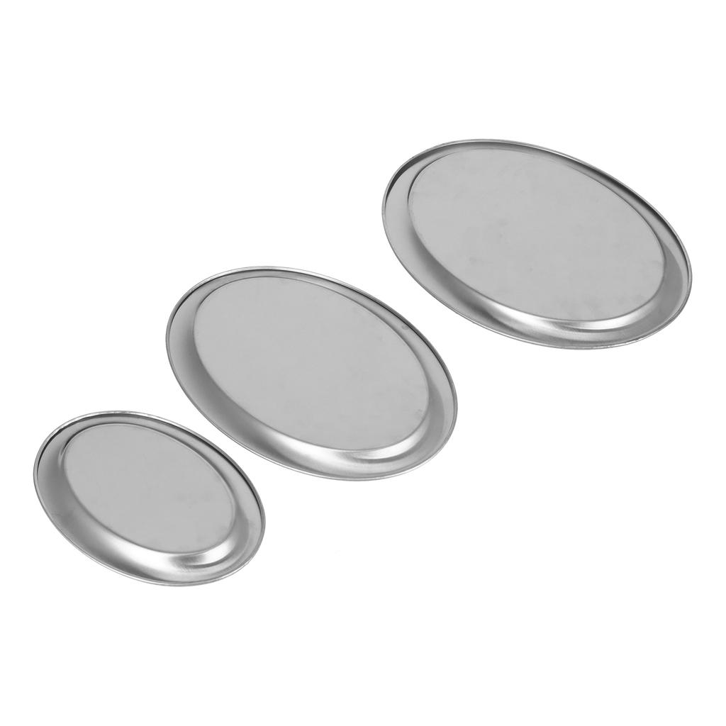 3pcs Stainless Steel Dessert Tray Mirror Polishing Process Snack Jewelry Display Tray