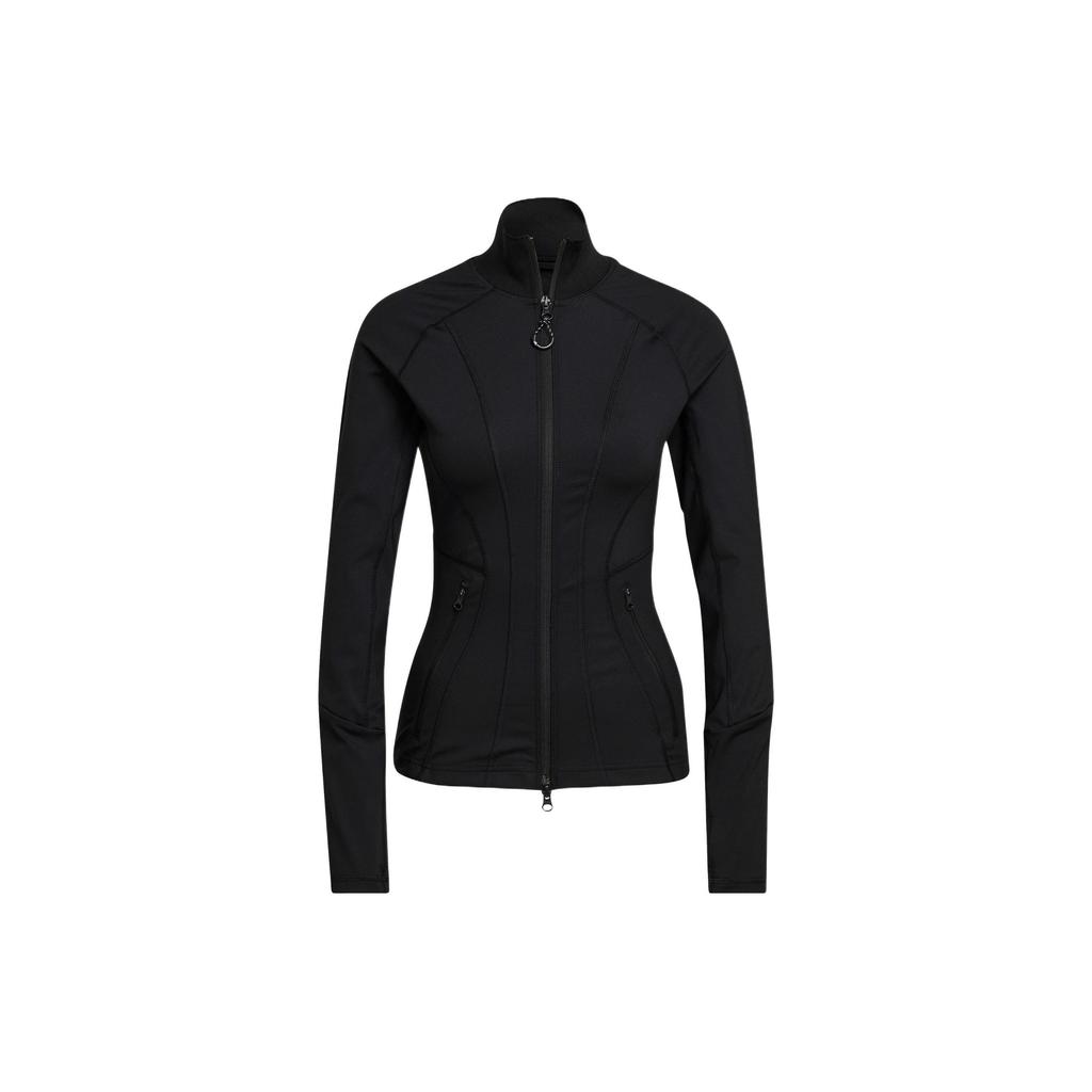 Adidas X Stella McCartney Bunda s potiskem písmen se zipovým límcem Dámská bunda Černá HG6873