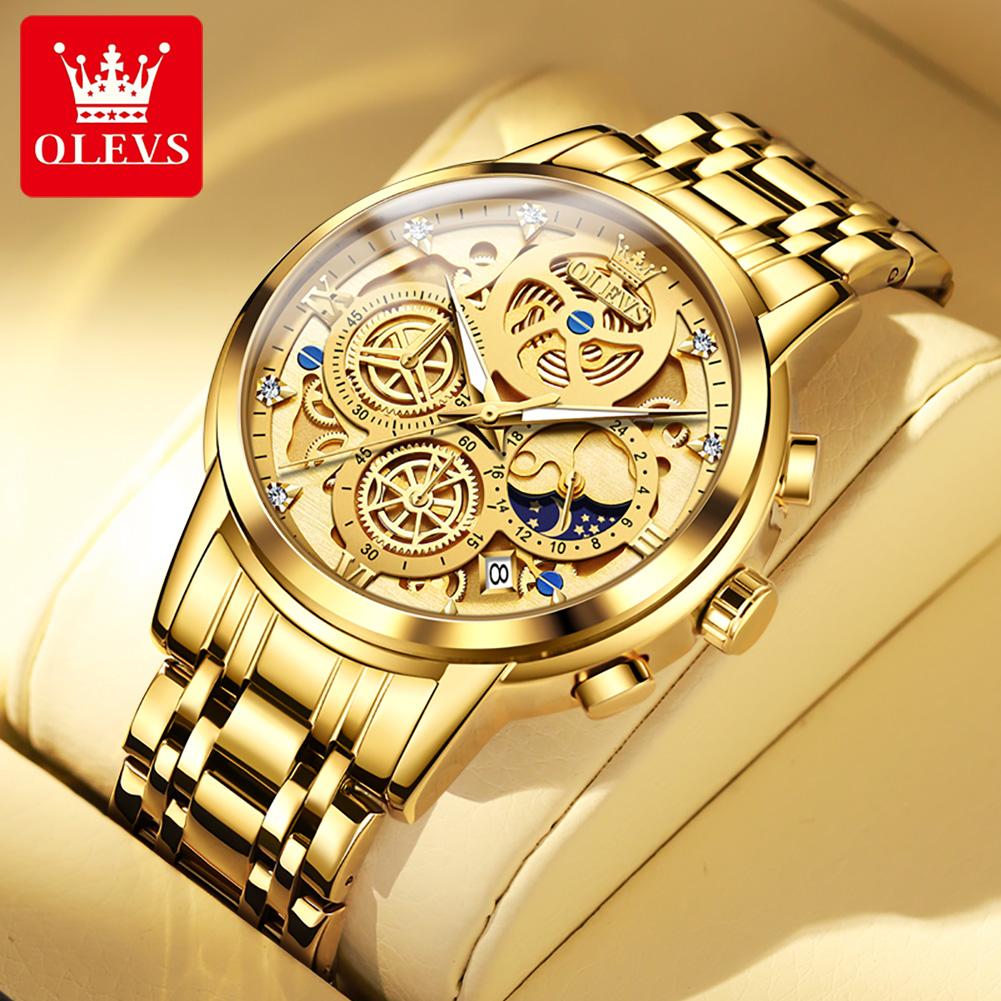 OLEVS Popular men watches fashion trendy 30m waterproof quartz watch for man date luminous Original brand Chronograph wristwatch