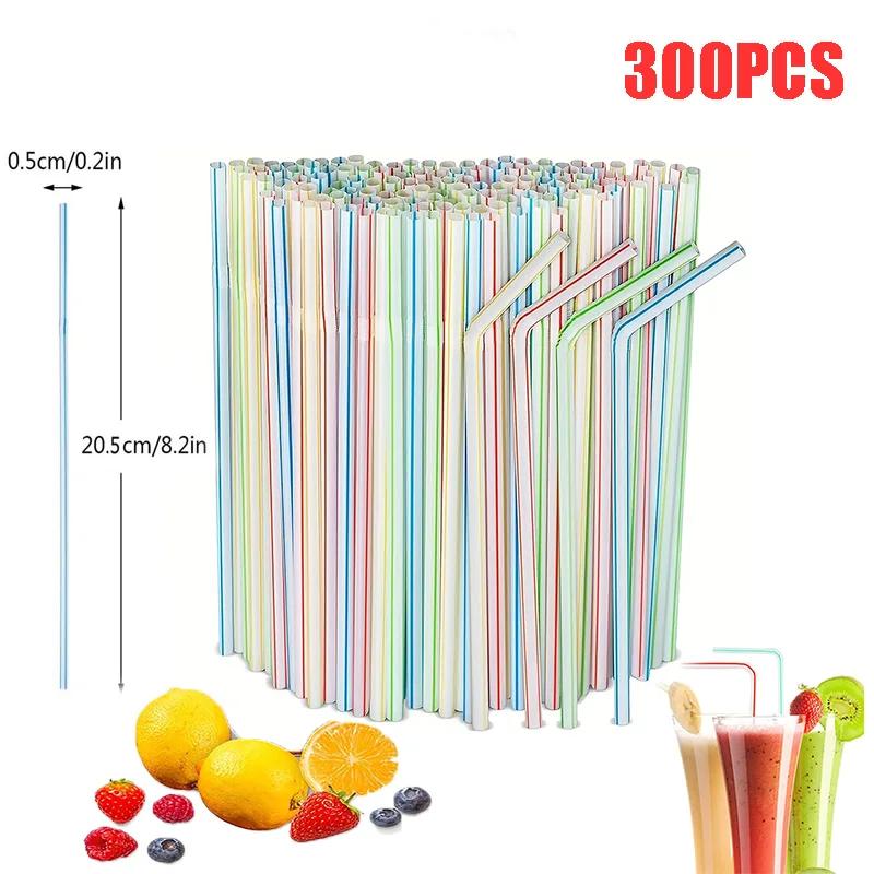 Disposable Plastic Curved Drinking Straws Reusable Child Straw for Drinks Colorful Drinking Tube Multi-time Straw Party Supplies