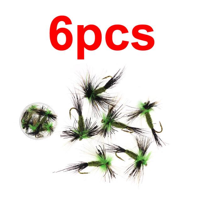 

Bimoo 6 шт. #10 Зеленый Дрейк Спиннер Муха Форель Рыбалка Муха Подёнка Блесна Сухие Мушки #10