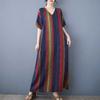 Summer New Cotton and Linen Printed Loose and Simple Long Skirt for Women