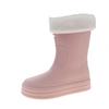 Medium rain boots women's non-slip short rubber shoes fleece warm water shoes kitchen work shoes women's lightweight platform rain shoes
