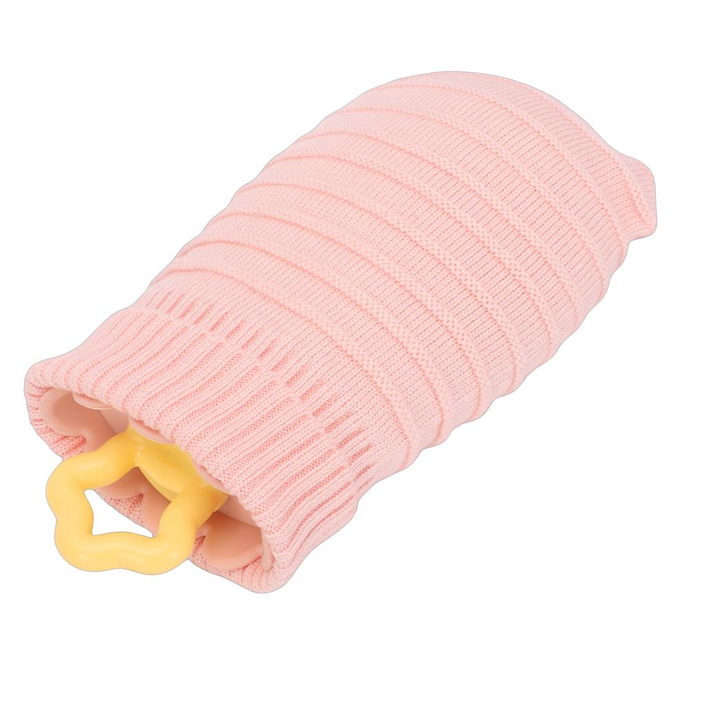 Silicone Hot Water Bottle 300ml   Proof Cartoon   Hot Water Bag with Knit Cover for Winter Pink