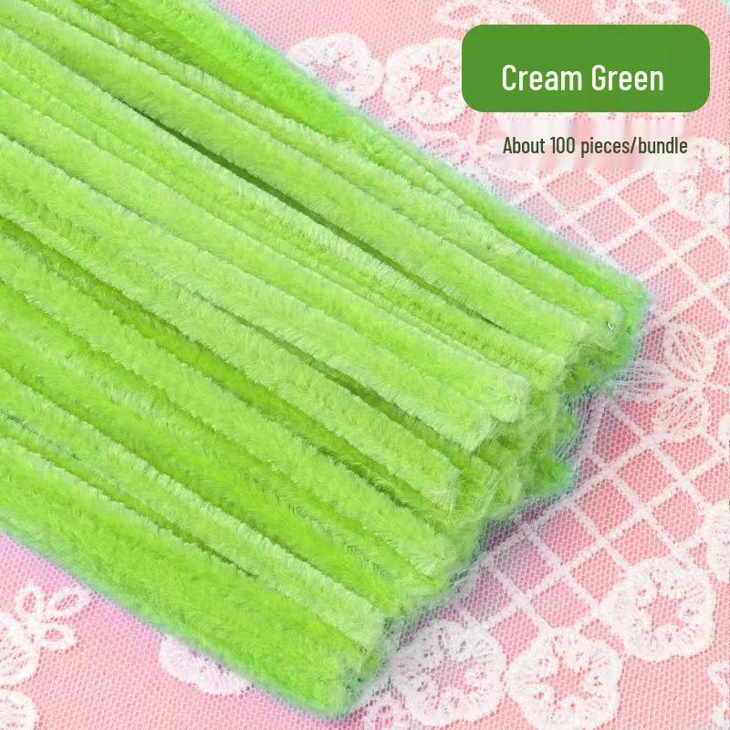 Thickened White Chenille Pipe Cleaners - Mixed Colors for DIY Bouquet Crafts