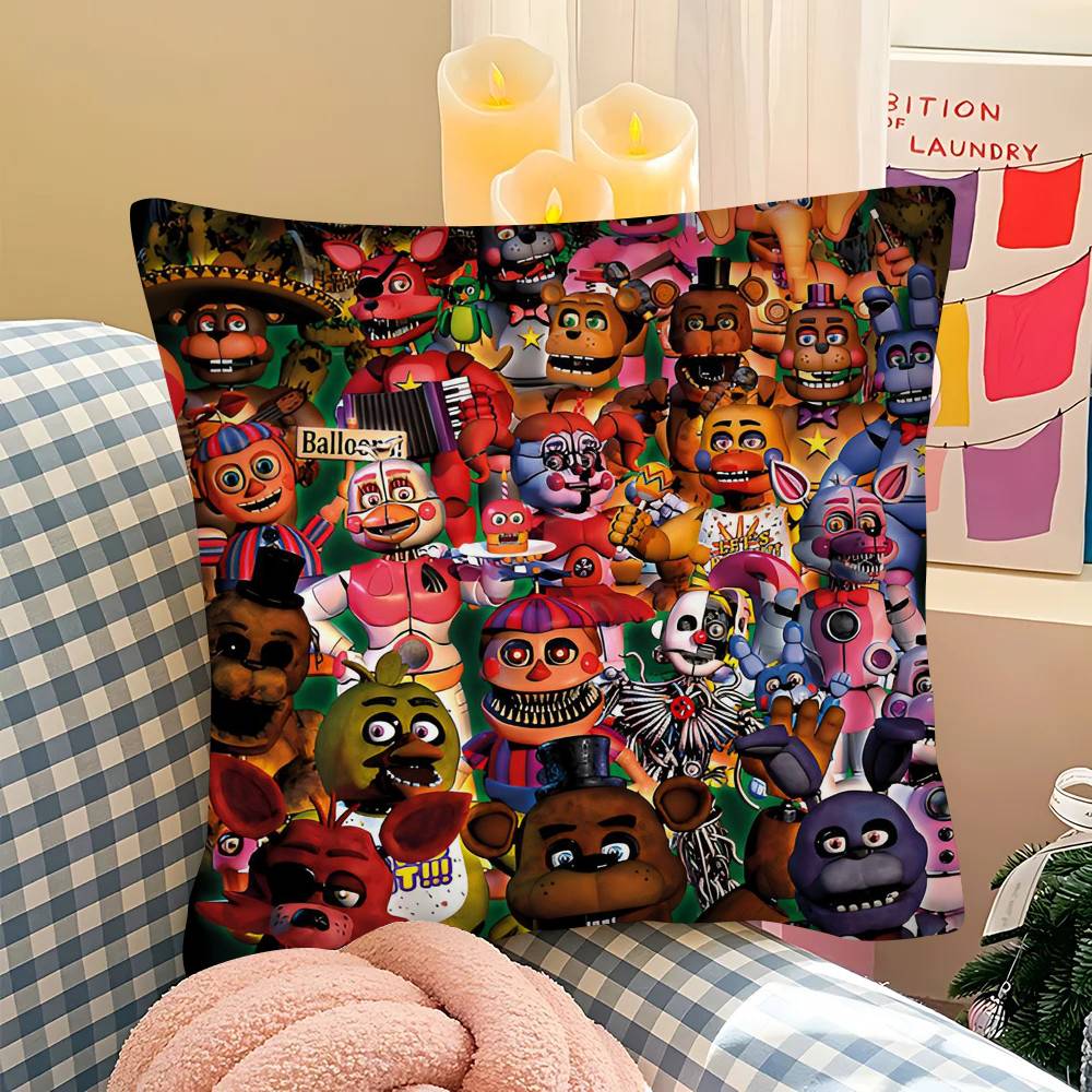 F-Five N-Nights At F-Freddys Game Pillow Case Square Pillow Bedroom Sofa Leisure Comfort Cushion Car Living Room Home Decoration