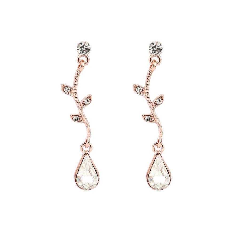 High-End European & American Water Drop Jewelry Set: Cross Necklace, Earrings, Bracelet - Elegant Bridal Banquet Accessories